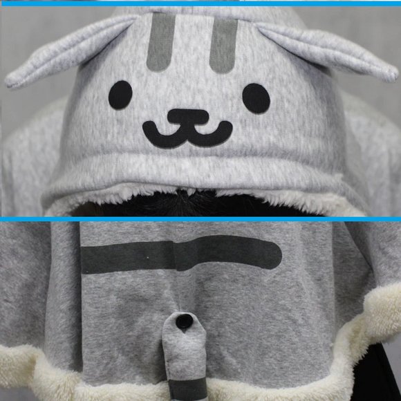 Kawaii Neko Atsume Cat Hoodie with Tail + Cat Gloves (Sold Together as a Set!) - Picture 4 of 6